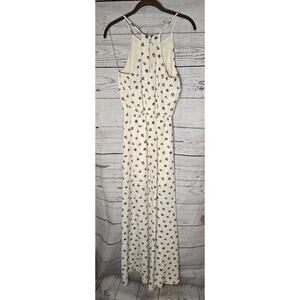 Everly Ivory with Pink Floral Spaghetti Strap Maxi Dress Women’s Size S